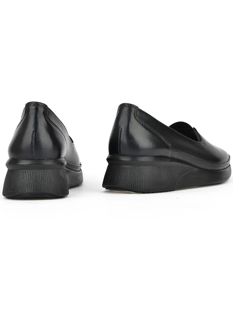 زيا , Women's Leather Shoes 13355Z2352 Black