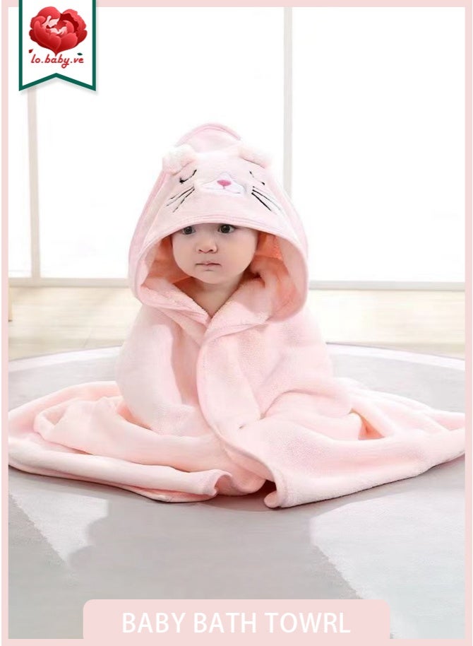 LO.BABY.VE Baby Bath Towels Newborn Hooded Baby Towel Ultra Absorbent and Soft Cotton Hooded Washcloth for Baby Toddler Infant Unisex Hooded Baby Bath Towel - Image 1