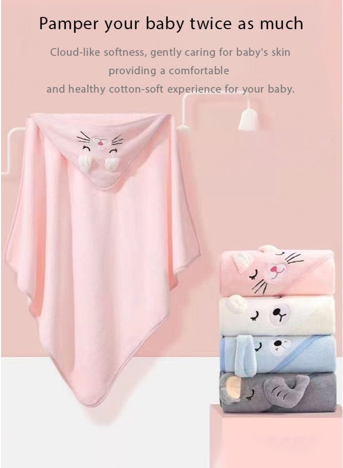 LO.BABY.VE Baby Bath Towels Newborn Hooded Baby Towel Ultra Absorbent and Soft Cotton Hooded Washcloth for Baby Toddler Infant Unisex Hooded Baby Bath Towel - Image 3