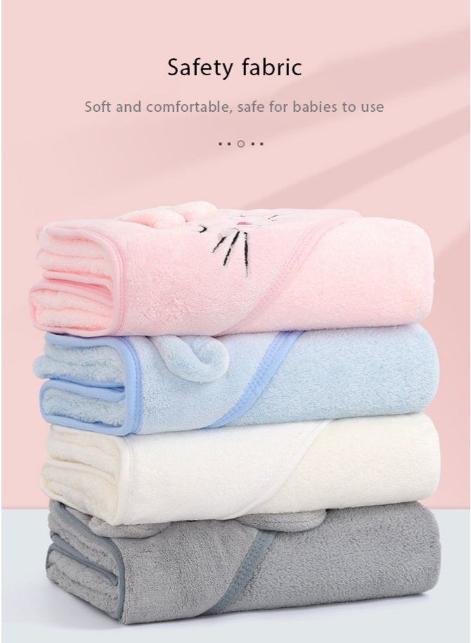LO.BABY.VE Baby Bath Towels Newborn Hooded Baby Towel Ultra Absorbent and Soft Cotton Hooded Washcloth for Baby Toddler Infant Unisex Hooded Baby Bath Towel - Image 4