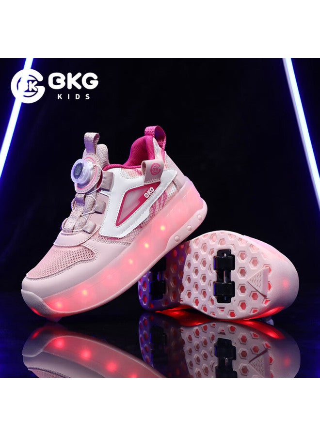 Bkg Children's Running Shoes, Summer New Product, Single Mesh, For Boys And Girls, Students, Sports, Breathable, Zyq24311-b16, Pink, Size 37 - Image 1