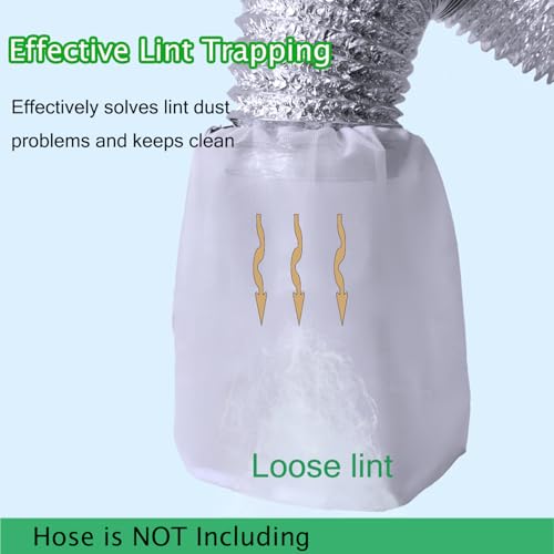 CHENGLAI 3 Pack Dryer Vent Lint Catcher Bags White for Capturing Lint and Dust, Lint Catcher for Dryer Vent Trap, Outdoor Indoor Dryer Lint Traps for Ventless Dryer Vent - Image 5