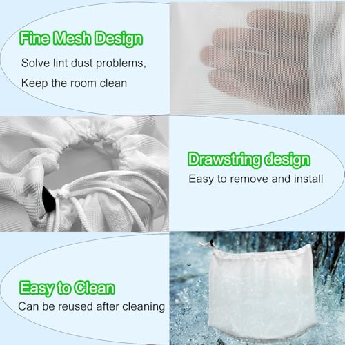 CHENGLAI 3 Pack Dryer Vent Lint Catcher Bags White for Capturing Lint and Dust, Lint Catcher for Dryer Vent Trap, Outdoor Indoor Dryer Lint Traps for Ventless Dryer Vent - Image 3