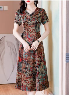 MEDNEST Temperamental And Fashionable Thin Short-sleeved Printed Dress  - Image 1