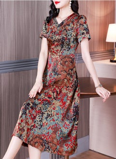 MEDNEST Temperamental And Fashionable Thin Short-sleeved Printed Dress  - Image 3