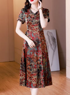 MEDNEST Temperamental And Fashionable Thin Short-sleeved Printed Dress  - Image 4