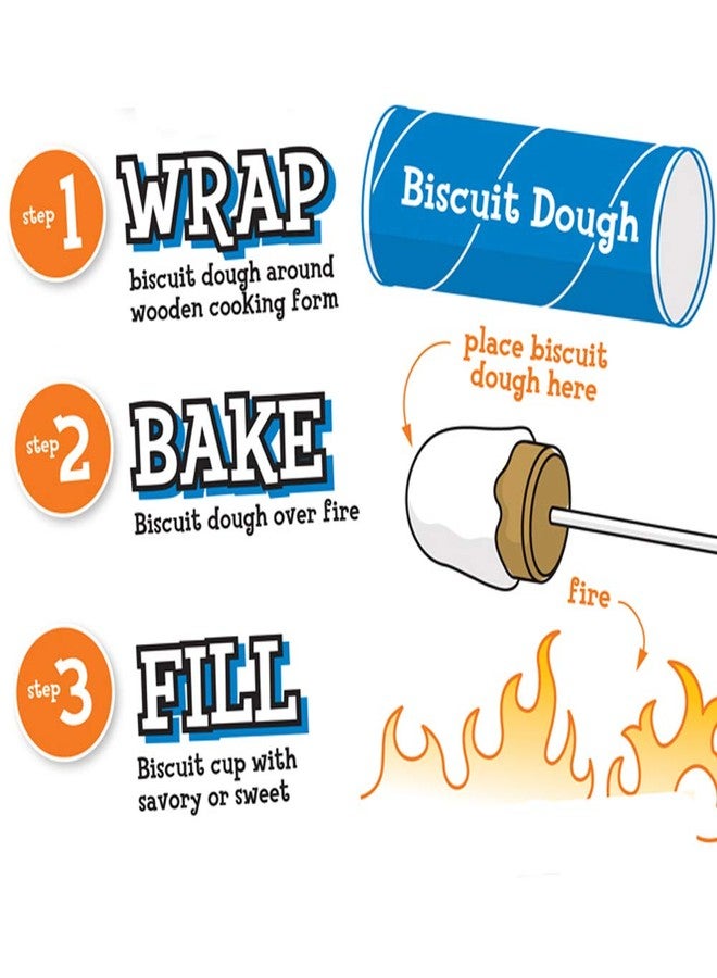 Wolf 'em Wolf’em Marshmallow Roasting Stick (set of 2) - Multiple Attachments - Campfire Pie, S’more, and Hot Dog BBQ Roaster | Easy Spin Handles | With Bag - Image 2