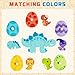 EDUTREE Wooden Toddler for Puzzle 24 Dinosaur Matching Eggs Peg Puzzles Preschool Learning Educational Montessori Toys for 2 3 4 Year Old Boys Girls - Image 4