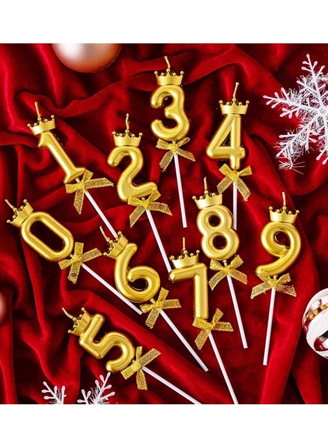 شموع عيد ميلاد بأرقام من 0 إلى 9 شموع كعكة كب كيك ذهبية معدنية زينة كعكة عيد ميلاد سعيد للأطفال  احتفالات الكبار كعكات الذكرى السنوية حلويات الأعياد هدايا كب كيك DIY للنساء والرجال - Image 2