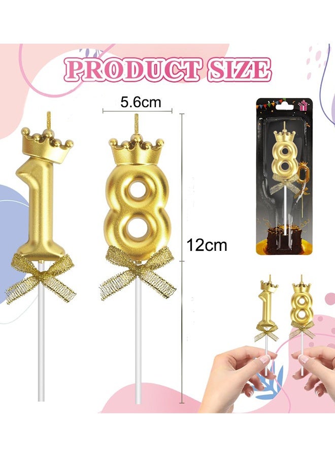 شموع عيد ميلاد بأرقام من 0 إلى 9 شموع كعكة كب كيك ذهبية معدنية زينة كعكة عيد ميلاد سعيد للأطفال  احتفالات الكبار كعكات الذكرى السنوية حلويات الأعياد هدايا كب كيك DIY للنساء والرجال - Image 3