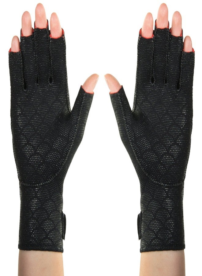 ثيرمو سكين قفازات ثيرموسكين بريميوم لعلاج التهاب المفاصل، زوج، أسود، تخفف آلام التهاب المفاصل في الأصابع واليد، مقاس متوسط - Image 1