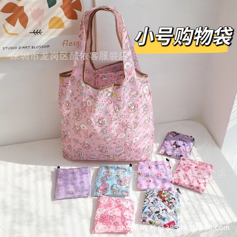 Cartoon Cute Coolomi Large Capacity Environmental Protection Bag Portable Folding Supermarket Shopping Bag Lightweight Cloth Bag Shoulder Bag - Image 2