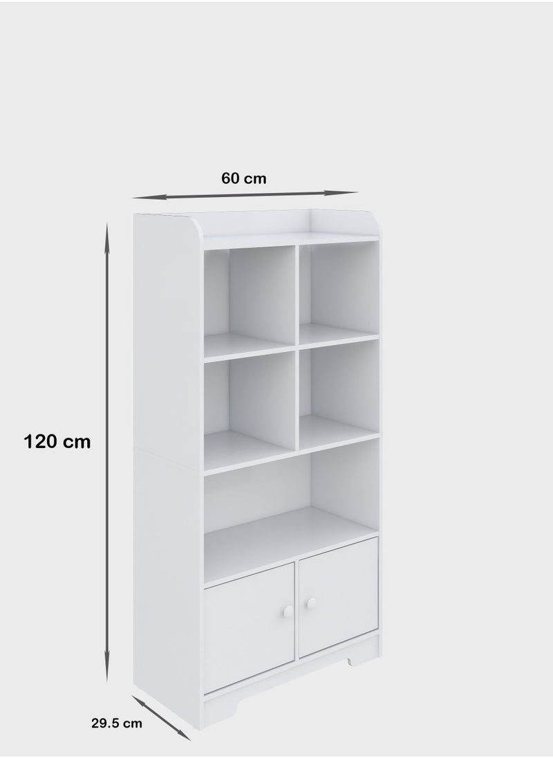 WT EASY CARE - WT-EASYCARE Engineered Wood Open Shelf White  Wooden Organizer  Cabinet with Shelves  Wooden Display Shelf - Image 1