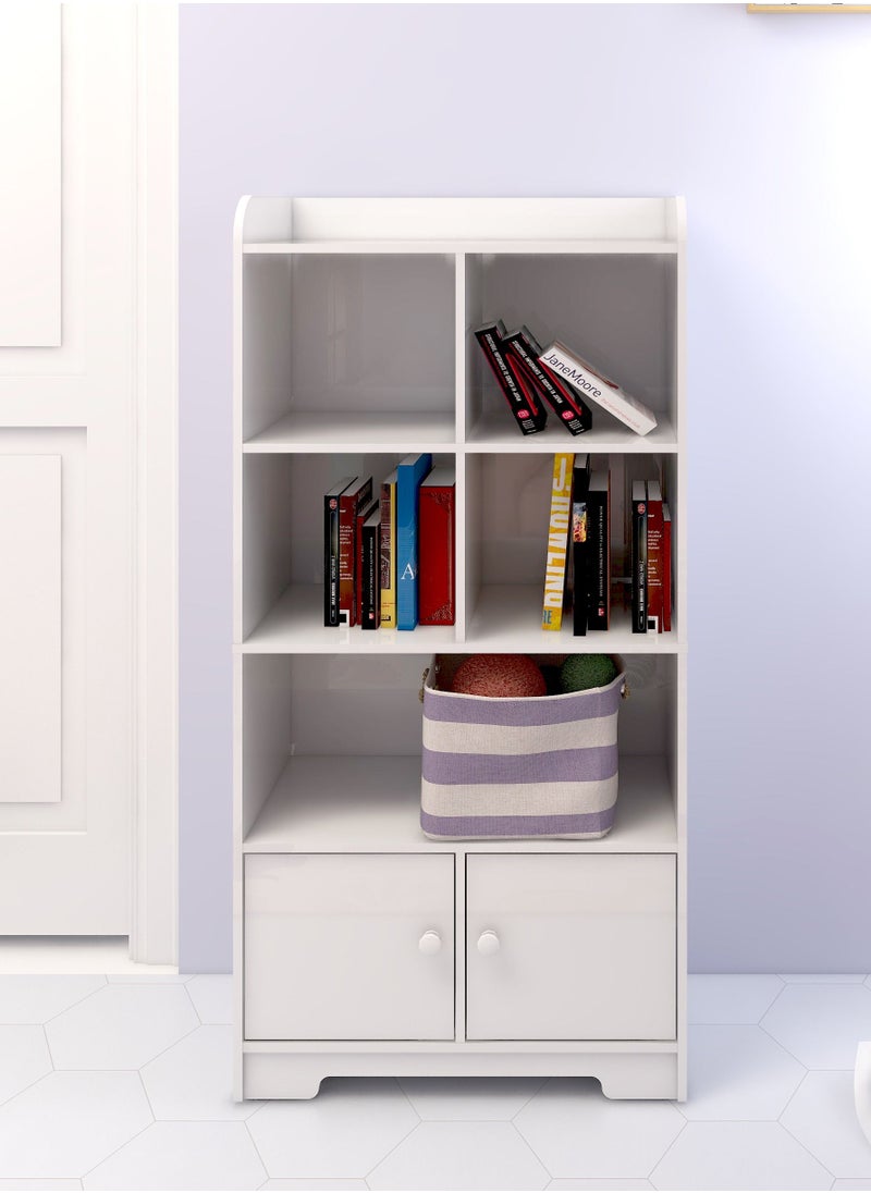 WT EASY CARE - WT-EASYCARE Engineered Wood Open Shelf White  Wooden Organizer  Cabinet with Shelves  Wooden Display Shelf - Image 1