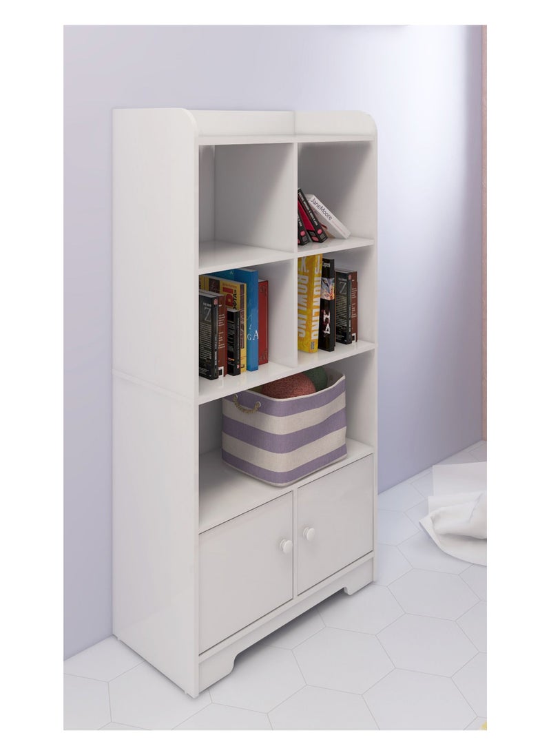 WT EASY CARE - WT-EASYCARE Engineered Wood Open Shelf White  Wooden Organizer  Cabinet with Shelves  Wooden Display Shelf - Image 1
