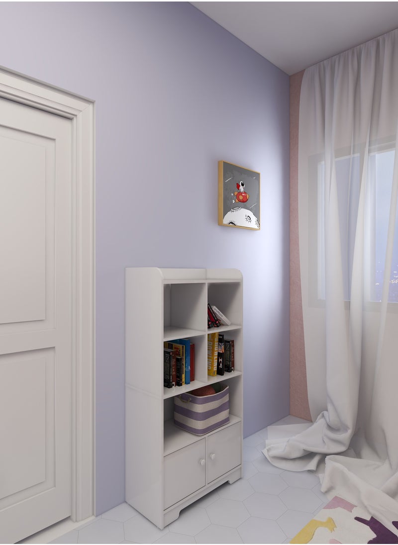 WT EASY CARE - WT-EASYCARE Engineered Wood Open Shelf White  Wooden Organizer  Cabinet with Shelves  Wooden Display Shelf - Image 1