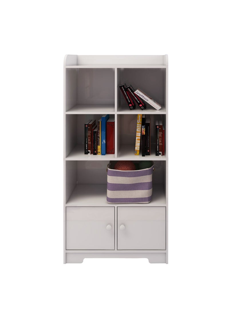 WT EASY CARE - WT-EASYCARE Engineered Wood Open Shelf White  Wooden Organizer  Cabinet with Shelves  Wooden Display Shelf - Image 1