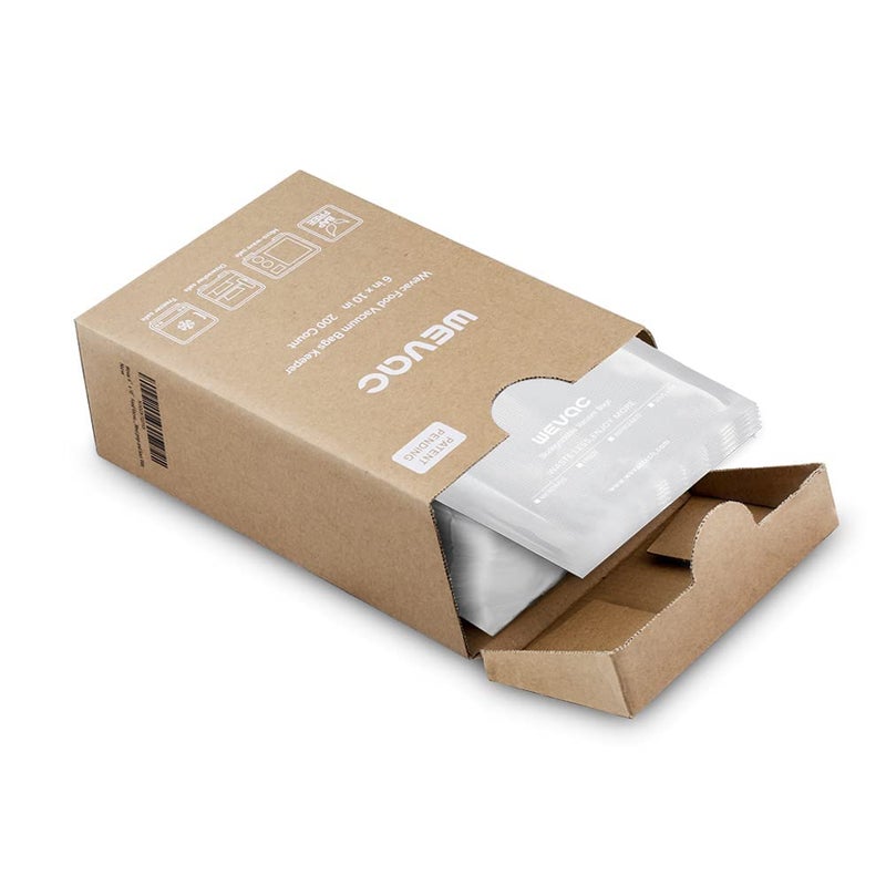 Wevac 6â€ x 10â€ 200 Count Food Vacuum Sealer Bags Keeper, PreCut Pint, Ideal for Food Saver, BPA Free, Commercial Grade, Great for storage, meal prep and Sous Vide - Image 1