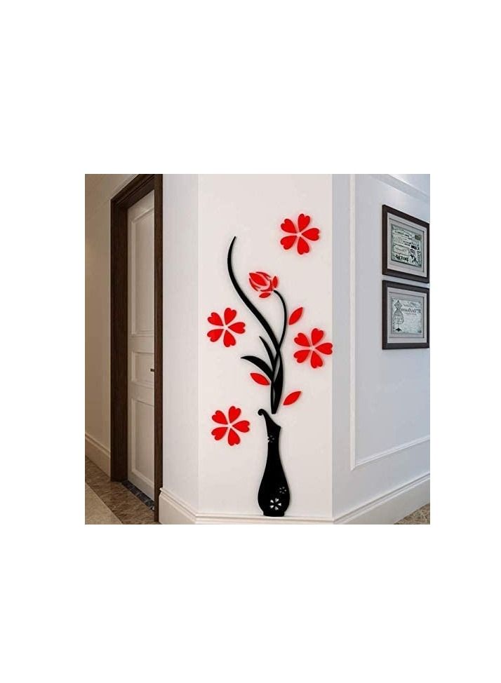 إيروريكس ملصقات جدارية من الأكريليك ثلاثية الأبعاد مزهرية برقوق لغرفة المعيشة وغرفة النوم وخلفية التلفزيون مم - Image 2