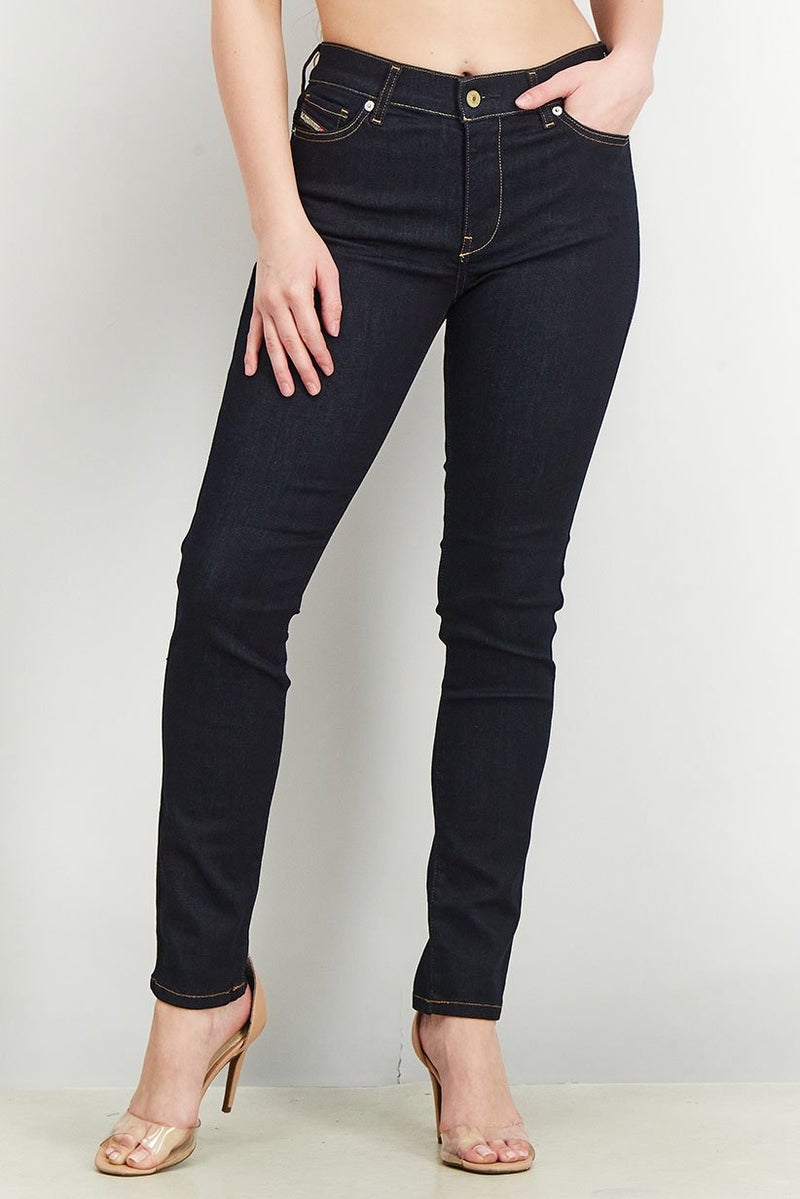 DIESEL Women Super Skinny Fit Stretchable Denim Jeans, Denim Blue - Image 1