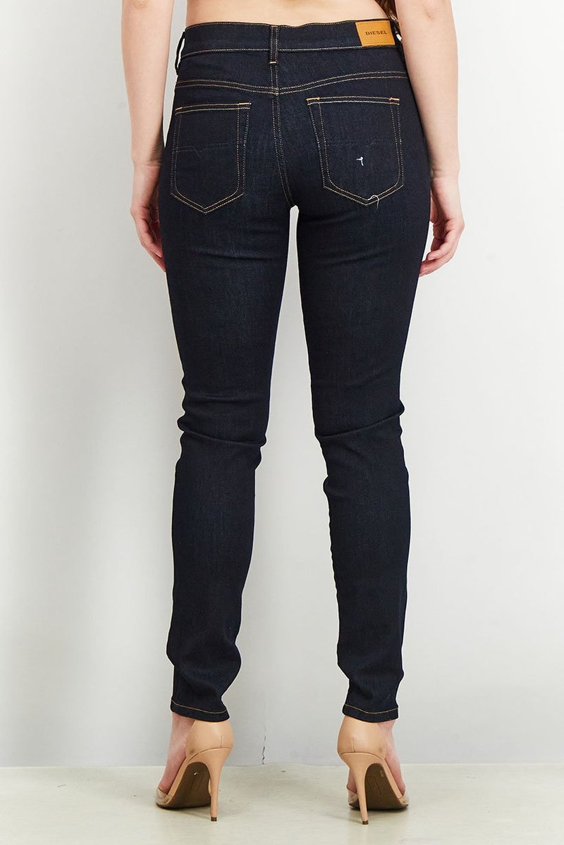 DIESEL Women Super Skinny Fit Stretchable Denim Jeans, Denim Blue - Image 4