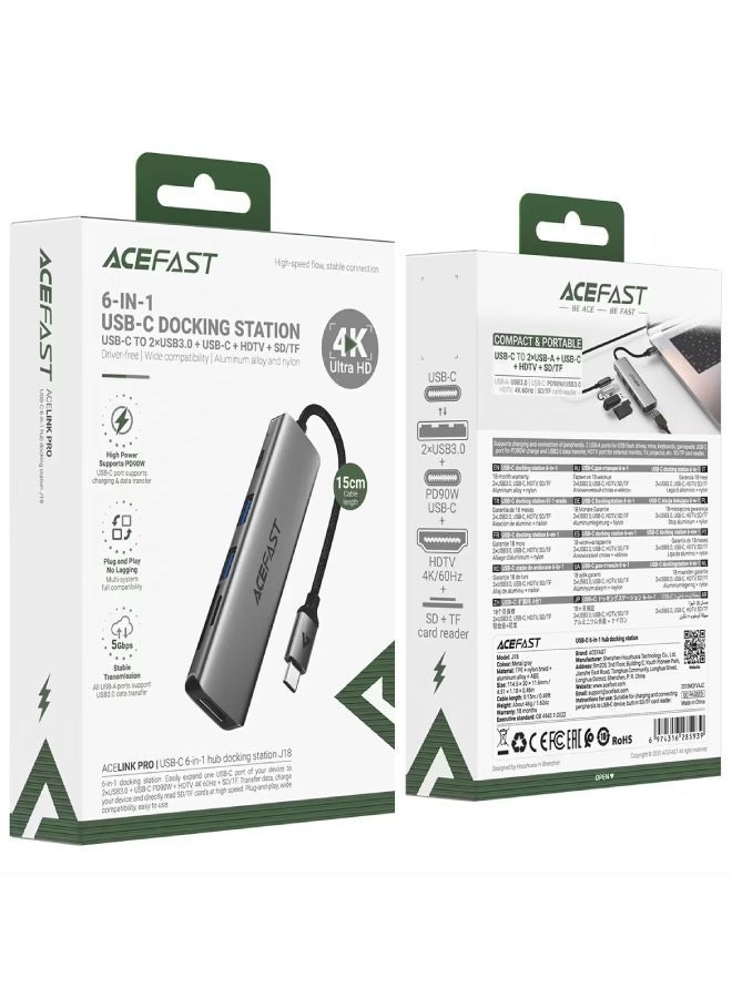 AceFast USB-C Docking Station J18 6-in-1 - Image 4