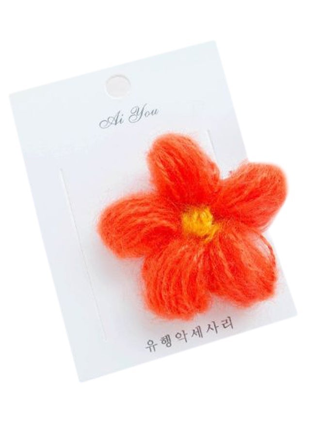 NIBEMINENT Floral Design Hair Clip Orange/Yellow One size