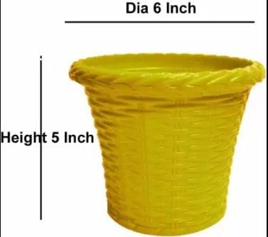 Clastik Small Height 6 Inch Plastic Decoration Mat Flower Pot, for Garden/Indoor, Table Top Planter/Pot, Set of 5 Pc - Image 2