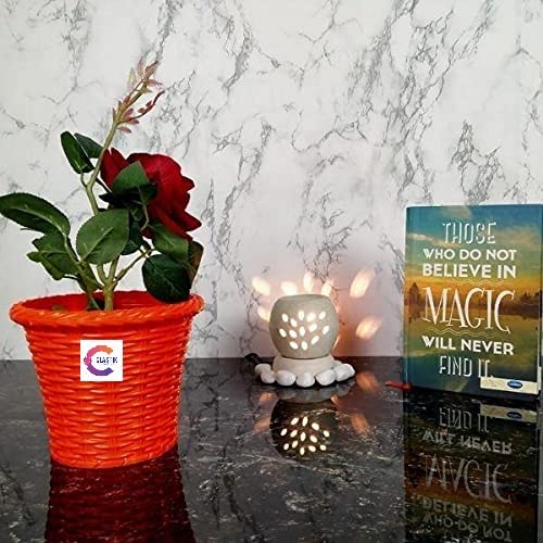 Clastik Small Height 6 Inch Plastic Decoration Mat Flower Pot, for Garden/Indoor, Table Top Planter/Pot, Set of 5 Pc - Image 3