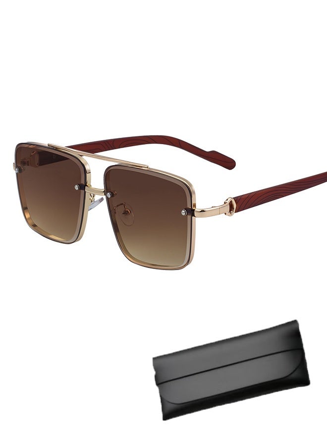 Men's Full Rim Square Sunglasses Metal Temples UV400 Protection for Driving & Outdoor - Image 1