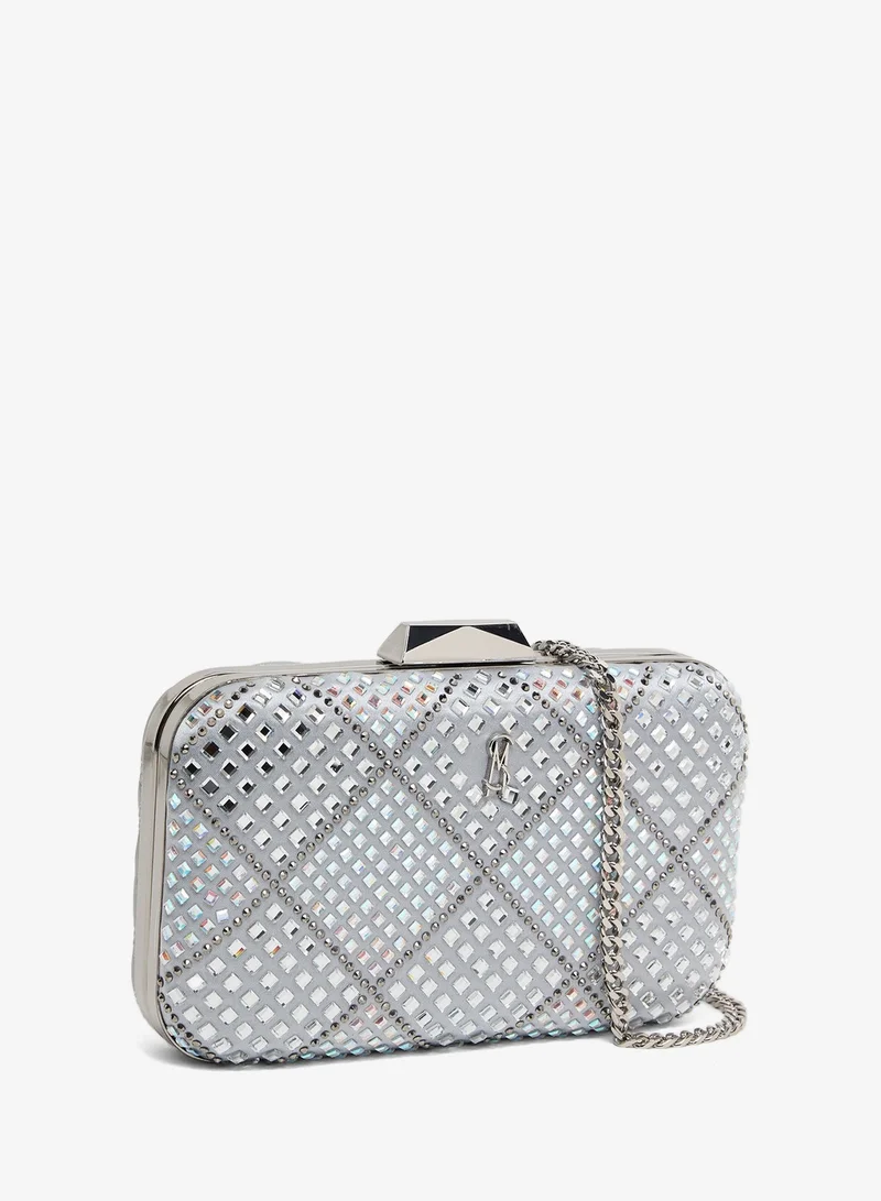 Steve madden badelaid women's silver clutch