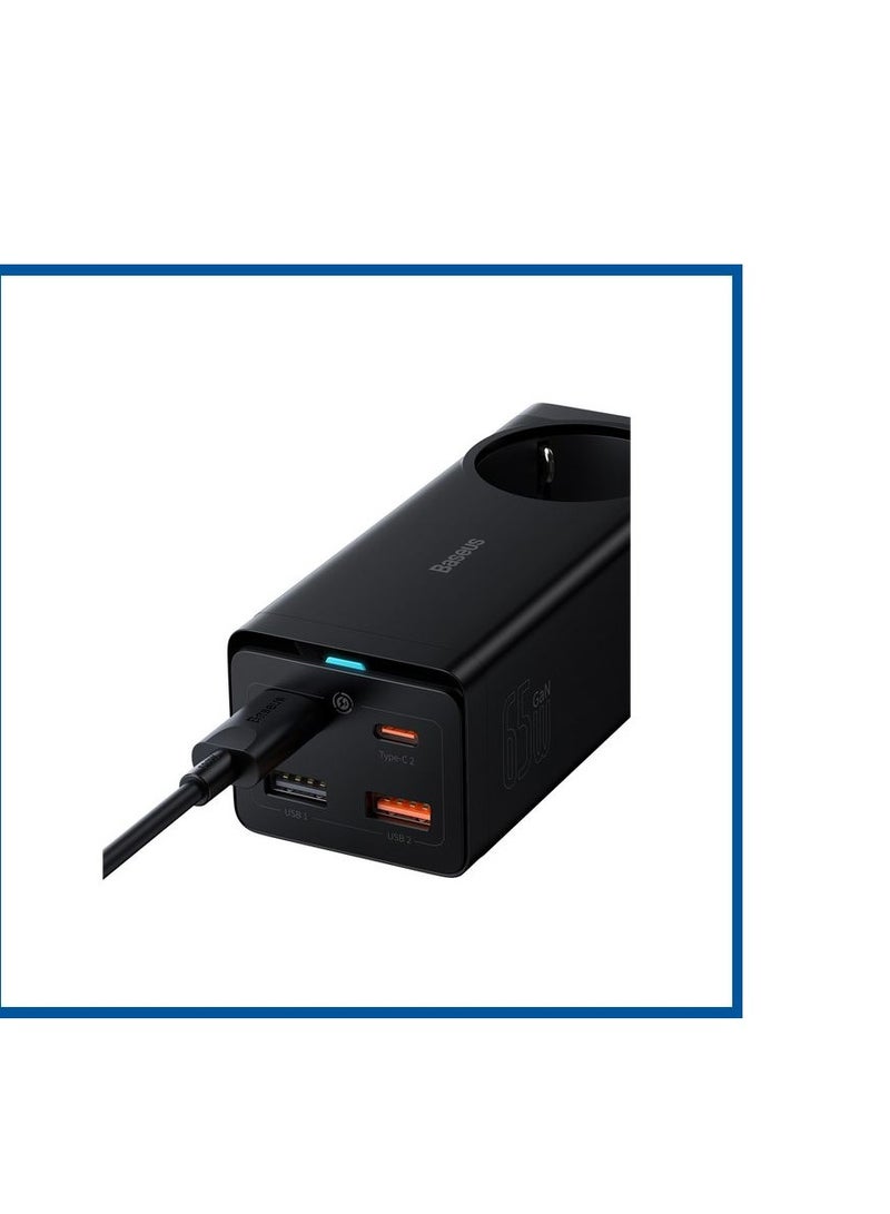 بيسوس شريط طاقة رقمي OS-Baseus PowerCombo Tower 3AC+2U+2C بقوة 35 وات مع سلك طاقة بطول 1.5 متر EU Cluster باللون الأسود - Image 3