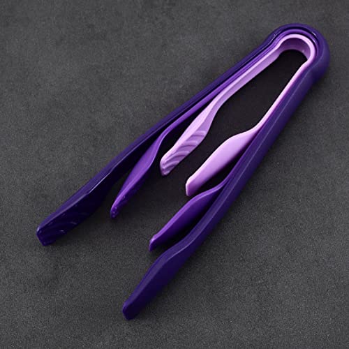 HENIJ® Serving Tongs Set of 3, Kitchen Utensil for Cooking, Heat-Resistant for Serving and Turning, Barbecue and Salad, Plastic, Small, Medium, Large (Purple) - Image 5