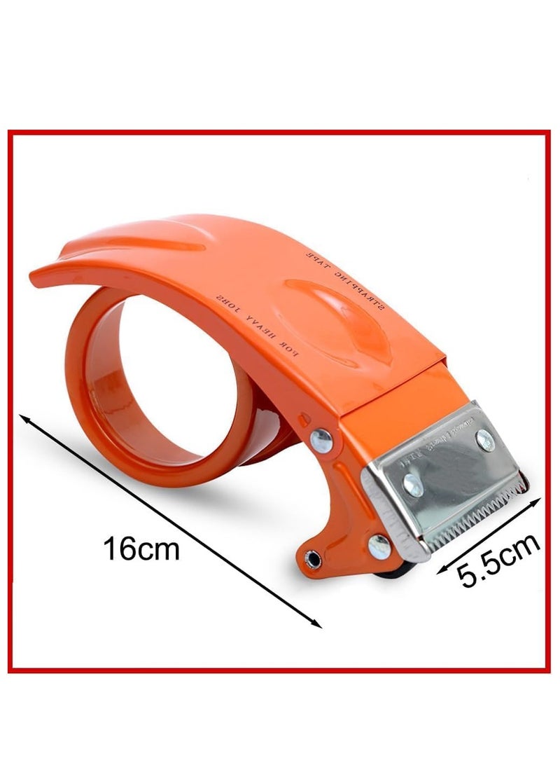 Rubik 150 Yards x 5cm Clear Tape Roll with Heavy Duty Metal Packaging Tape Dispenser for Moving Carton Box Sealer, Handheld Tape Cutter (White) - Image 2