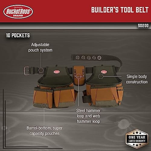 Bucket Boss 50200 Two Bag Tool Belt in Brown - Image 2