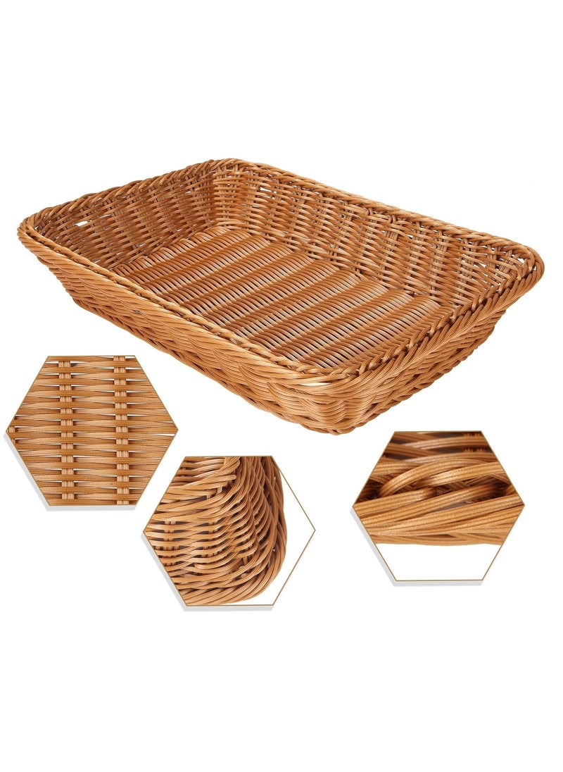 SWSHIV - SWSHIV Shelf Baskets Bread Baskets for Organizing Stackable Picnic Basket Bread Storage Baskets Rectangular Storage Basket for Restaurant Food Serving Home Kitchen 1 PCS - Image 1