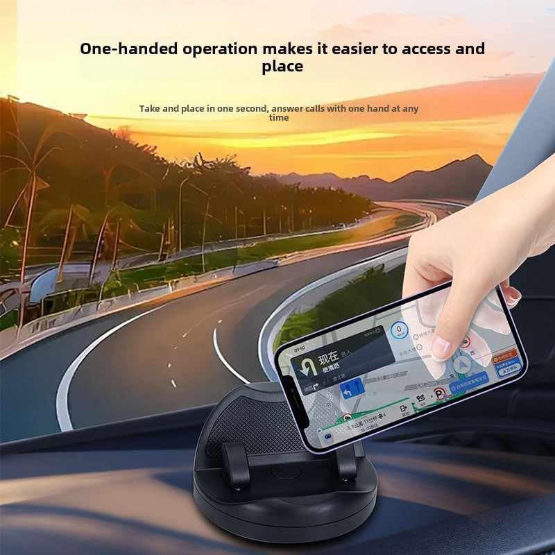 Fennec Mart Universal 360° Car Mobile Holder Non-Slip Dashboard Silicone Phone Mount, Adjustable for Landscape/Portrait View, Compatible with All Smartphones (Black) - Image 3