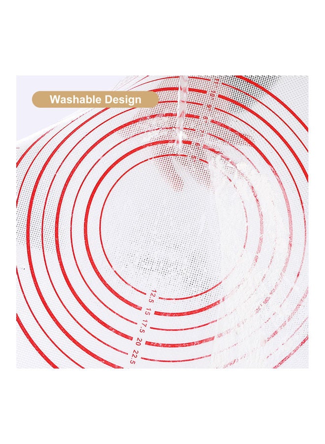 Waterproof Silicone Baking Mat White/Red 50x70cm - Image 4