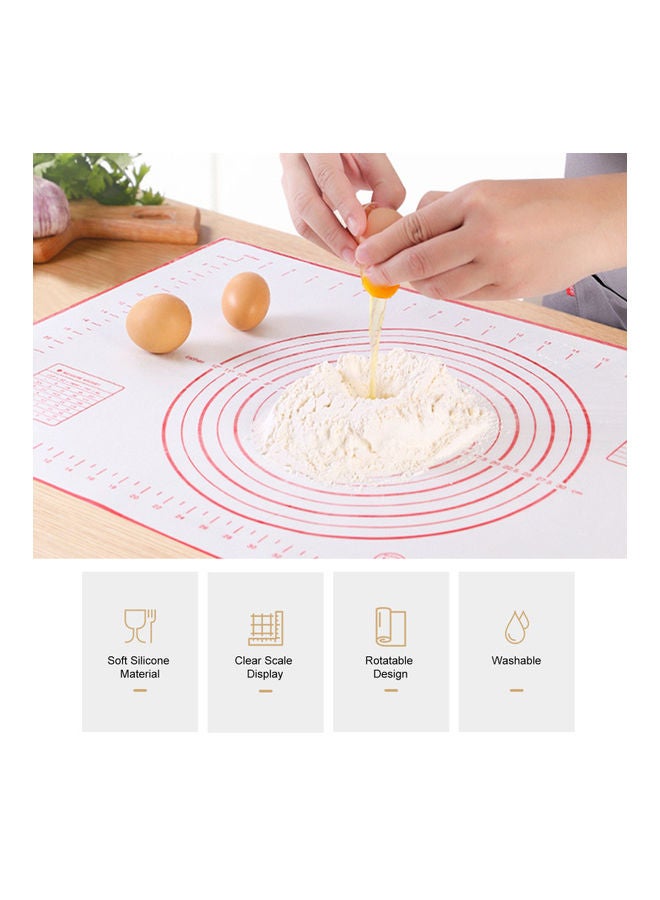 Waterproof Silicone Baking Mat White/Red 50x70cm - Image 2