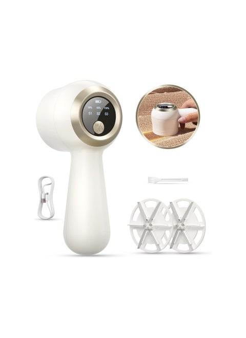 Electric Fabric Shaver, with 3-Speeds Rechargeable Lint Shaver, with Free Extra Blade Led Digital Display Lint Remover, Quickly Remove Lint Balls, Fuzz, Bobbles from Clothes, Couch and Carpet, Clothes