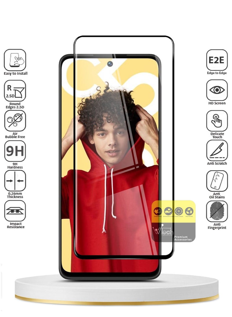 دبليو تيك واقي شاشة زجاجي مقسى Realme C55 4G 2023 Premium E2E Full Glue (MSGECN) - شفاف / أسود - Image 3