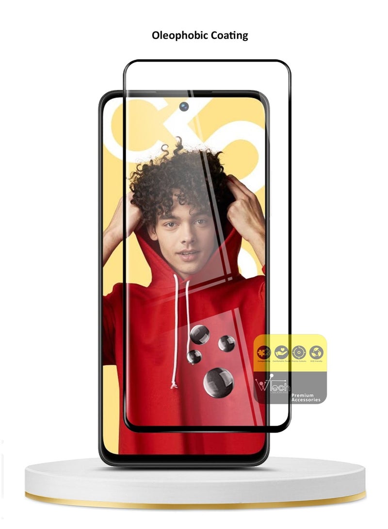 دبليو تيك واقي شاشة زجاجي مقسى Realme C55 4G 2023 Premium E2E Full Glue (MSGECN) - شفاف / أسود - Image 5