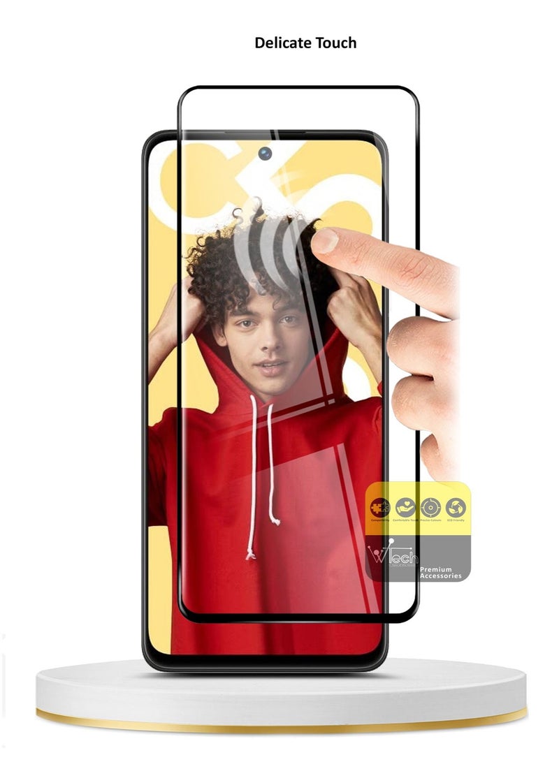 دبليو تيك واقي شاشة زجاجي مقسى Realme C55 4G 2023 Premium E2E Full Glue (MSGECN) - شفاف / أسود - Image 4