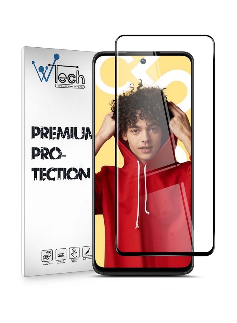 دبليو تيك واقي شاشة زجاجي مقسى Realme C55 4G 2023 Premium E2E Full Glue (MSGECN) - شفاف / أسود - Image 1