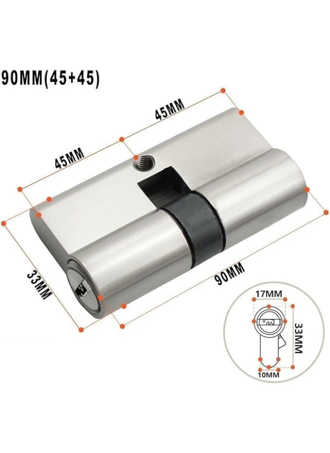 Biella Brass Cylinder Lock Barrel Profile Lock With 3 Keys Lock Anti-Rust Suitable For Wooden Doors, Aluminum Doors (Lock Cylinder, 90Mm)  - Image 2