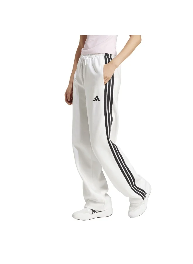 adidas بنطلون نسائي أساسي بفتحات وأشرطة ثلاثية من الفليس