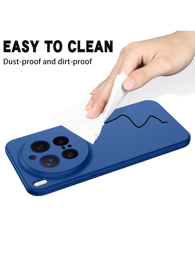 دبليو تيك غطاء حماية من السيليكون السائل الناعم لهاتف vivo X300 Pro 5G 2025 (MCRPSN) - أزرق كحلي - Image 4