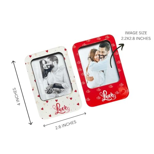 Quirkyfy Personalized Valentine Photo Frame Fridge Magnets Pack of 2 | Digitally Printed | Photo Frame | Magnets (4x3 inches) | Valentine Gifts Gifts for Him | Photo Magnets - Image 2
