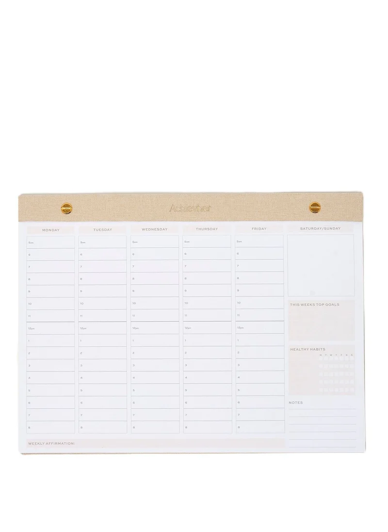 Prickly Pear Achievher A4 Ecru Linen Weekly Planner