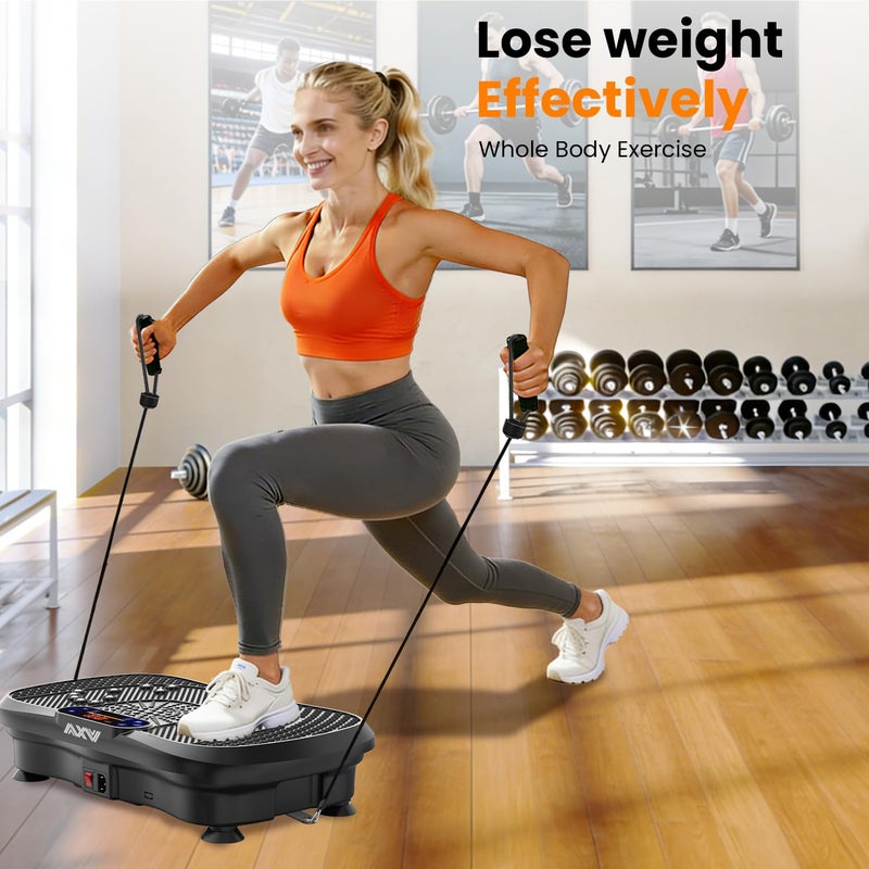 AXV Vibration Plate Platform Exercise Machine Fitness Vibrating Shaking Full Body Shaker Workout Vibrate Stand Shake Board Sport Gym for Weight Loss Lymphatic Drainage for Women Men - Image 4